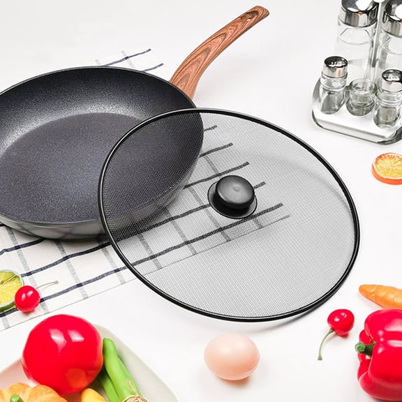 BESTYASH Universal Pan Splatter Screen Black Stainless Steel Cooking Splash Guard