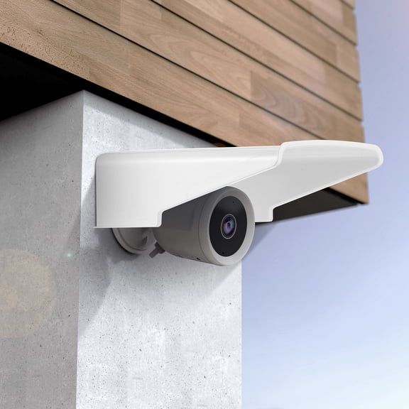 BESTYASH Universal White Outdoor Camera Cover with Plastic Protection for Rain and Sun Shield