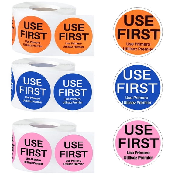 BESTYASH Use First Stickers Food Labels with Assorted Colors for Restaurant and Home Food Storage
