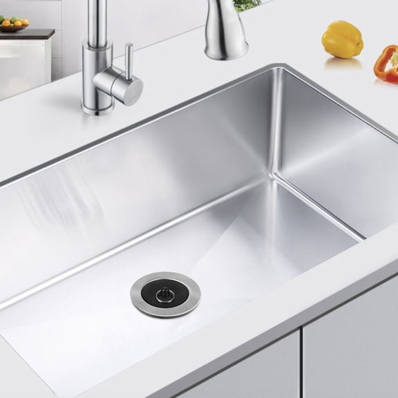 BESTYASH White Utility Sink Drain Kit with Strainer and Plug, Kitchen Tub Drain for Clog Prevention and Easy Drainage