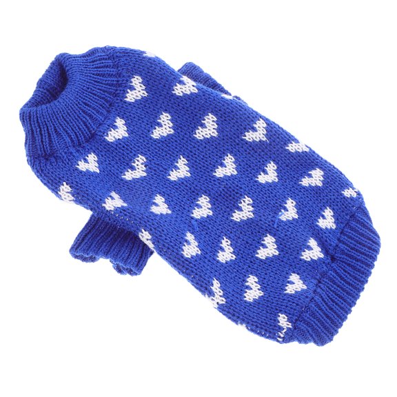 BESTYASH Valentine Style Blue Dog Sweater Warm Breathable Pet Vest with Heart Design