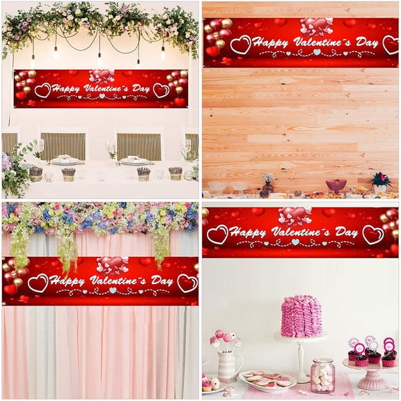 BESTYASH Valentines Day Banner Red Romantic Home Buntings for Wedding Party Photo Prop Decoration