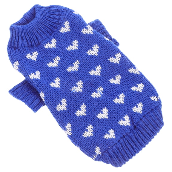 BESTYASH Valentines Day Style Blue Knitted Dog Sweater Durable and Breathable Pet Vest