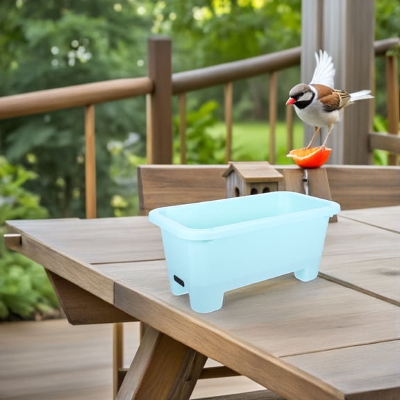BESTYASH Sky Blue Plastic Self Watering Rectangular Planter Pot for Indoor and Outdoor Plants