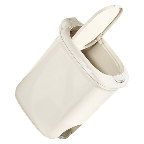 BESTYASH Versatile Beige Household Garbage Container with Pedal and Washable Plastic Material