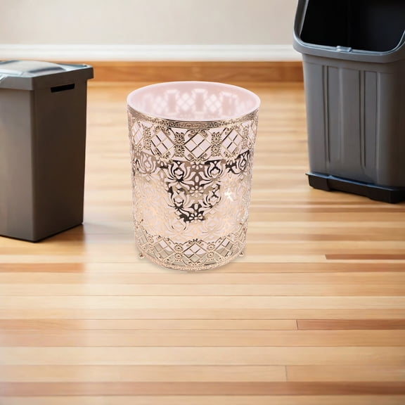 BESTYASH Metal Waste Basket with Middle Eastern Design Stylish Trash Can for Household Use
