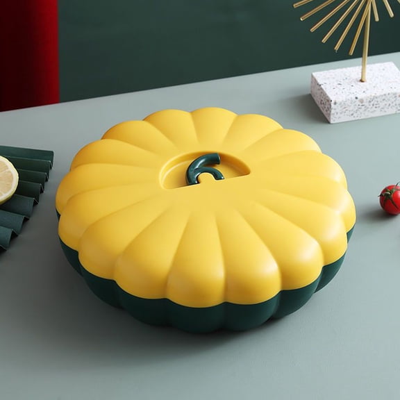 BESTYASH Versatile Yellow Snack Tray Plastic Serving Platter with Divided Sections for Home Use