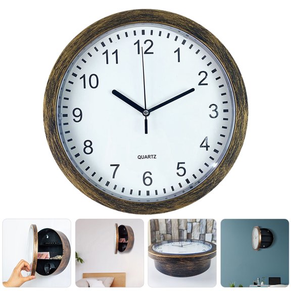 BESTYASH Vintage Decorative Wall Clock with Jewelry Storage Function Assorted Color for Home Use 10.5 Inches
