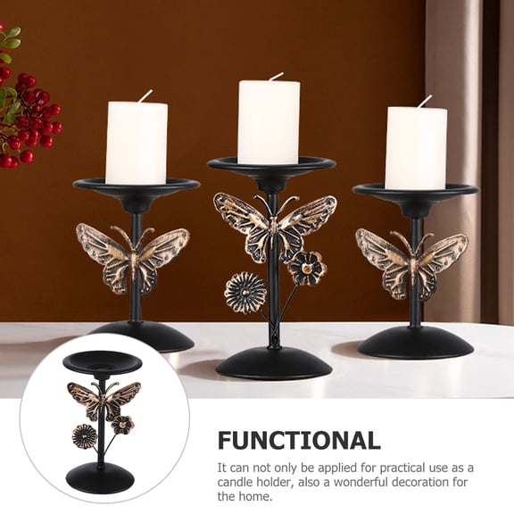 BESTYASH Vintage Metal Candle Holder Tall Candle Stand for Pillar Candles Home Decoration