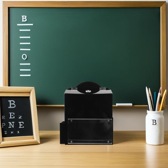 BESTYASH Vintage Style Black Acrylic Suggestion Box for Office Feedback and Church Fundraising Needs