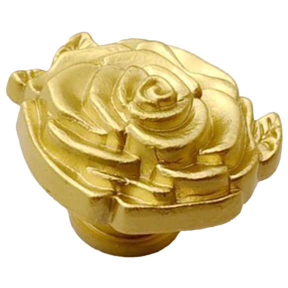 BESTYASH Vintage Golden Cabinet Pulls with Rose Flower Handles for Furniture, Drawers, and Decorative Hardware