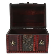 BESTYASH Vintage Style Wooden Keepsakes Chest with Lid Dark Brown Jewelry Storage Treasure Box