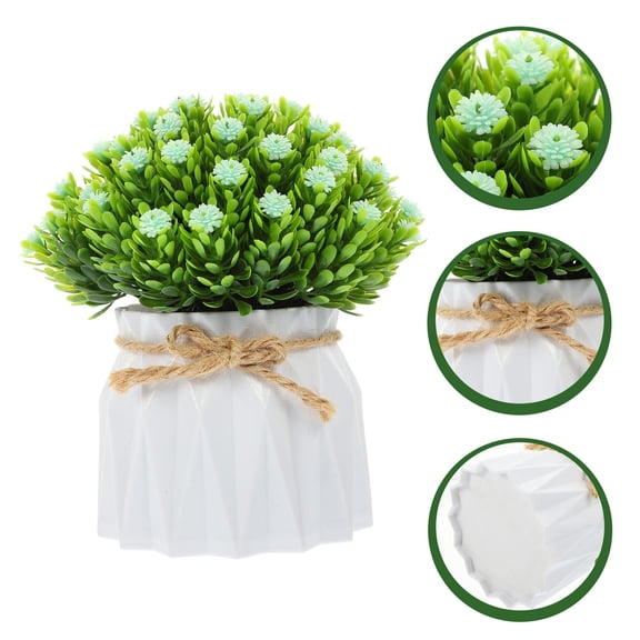 BESTYASH Vivid Faux Flower Arrangement with Jute Base, Realistic Tabletop Fake Flower Decoration Set for Home and Office