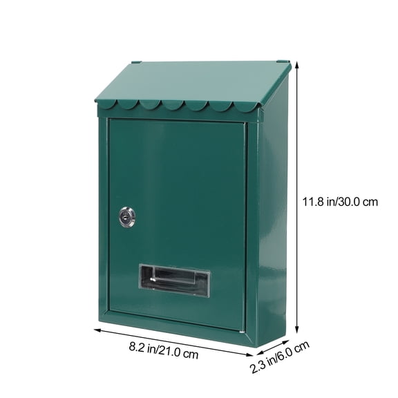 BESTYASH Green Iron Wall Mount Mailbox for Outdoor Use, Rectangular Design, Post Box, 1 Pack