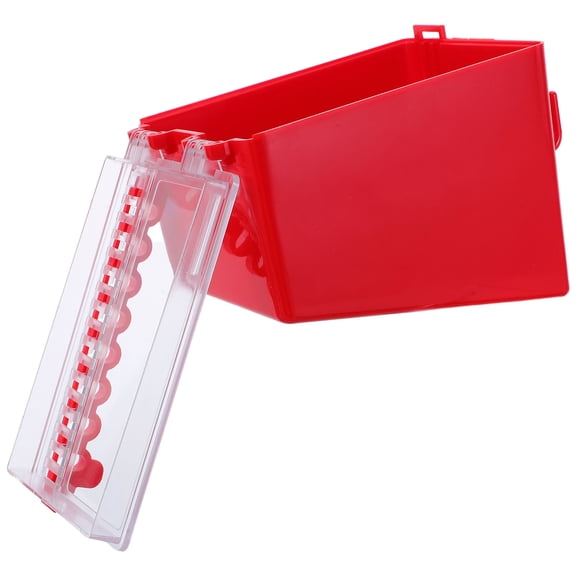 BESTYASH Wall Mounted Key Lock Box Red with Clear Panel Weatherproof Lockout Station