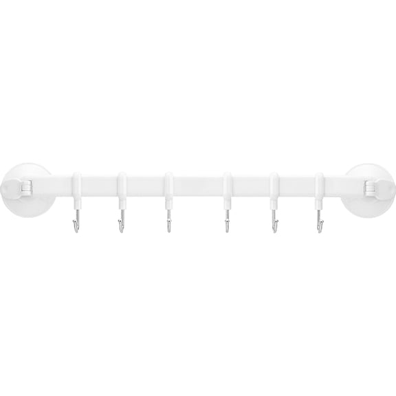 BESTYASH Wall Mounted Kitchenware Hook Holder in White Plastic for Reusable Hanging Storage