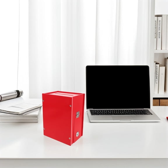 BESTYASH Ballot Box with Slot and Lock Red PVC Suggestion Donation Collection Box