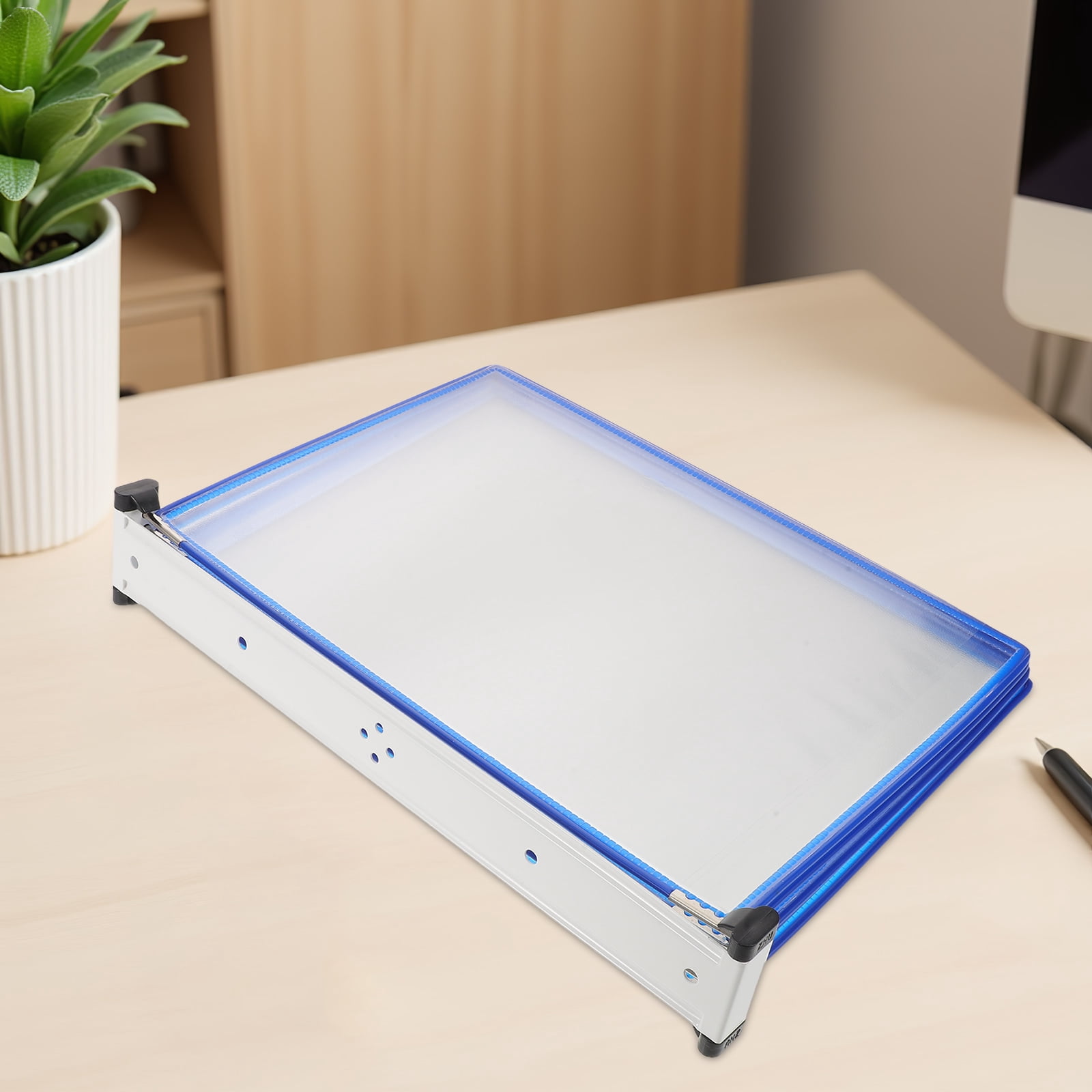 BESTYASH Wall Mounted Binder Organizer in Blue with Easy Access Panels ...