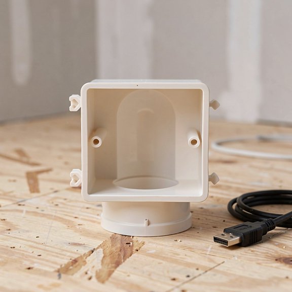 BESTYASH Wall Mounted TV Wire Organizer Box White with Modular Pass Through Design for Home