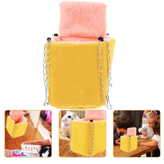 BESTYASH Small Animals Sleeping Bed Warm Hanging Hammock Yellow Cloth Safe for Hamsters Rats