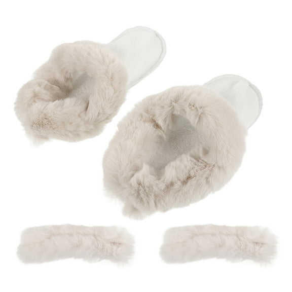 BESTYASH Warm White Plush Liner for Clogs Removable Furry Inner Socks Durable Thick Material