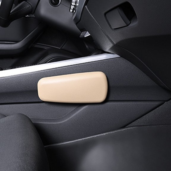 BESTYASH Beige Car Armrest Cushion with Leg Support, Comfortable and Stylish Interior Accessory for Vehicles