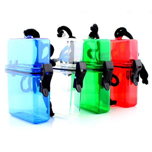 BESTYASH Waterproof Box for Swimming and Outdoor Activities Red Translucent Plastic Storage Container