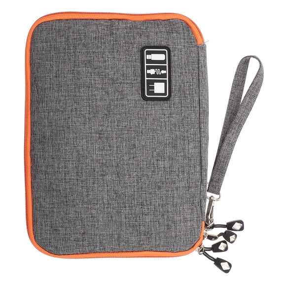 BESTYASH Grey Storage Bag for Data Cables, Earphones, and Electronic Accessories Organizer