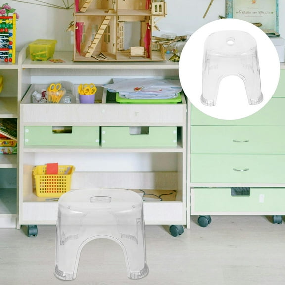 BESTYASH Waterproof Step Stool for Shower Transparent PP General Users 1Set