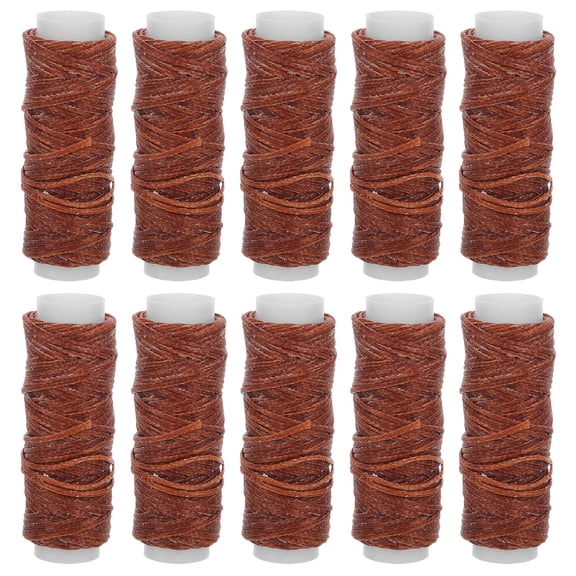 BESTYASH Coffee Colored Waxed Polyester Thread for Crafting, Flat Thread Perfect for Hand Stitching and Projects