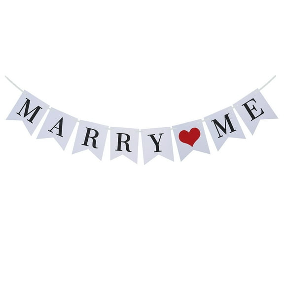 BESTYASH Wedding Decoration Marry Me Garland Paper Banner with Romantic Script for Engagement Proposal and Party Decor