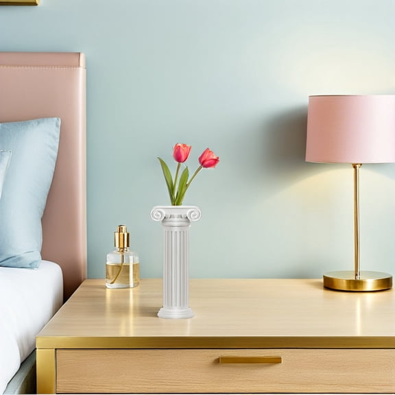 BESTYASH Wedding Decorative White Roman Pillar Planter for Silk Flower Display Or Centerpiece