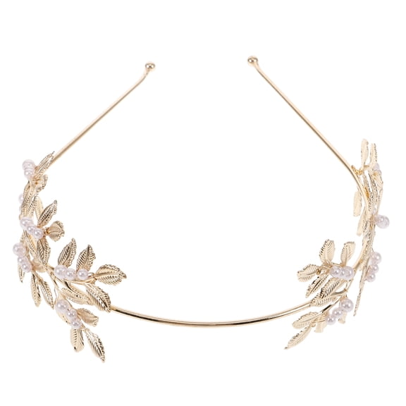 BESTYASH Golden Leaf Metal Headband with Simulation for Wedding Party Hair Decoration