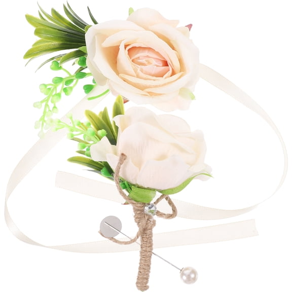 BESTYASH Assorted Color Wrist Corsage Flower Set with natural Rope for Weddings, Proms, and Special Events - 1 Set