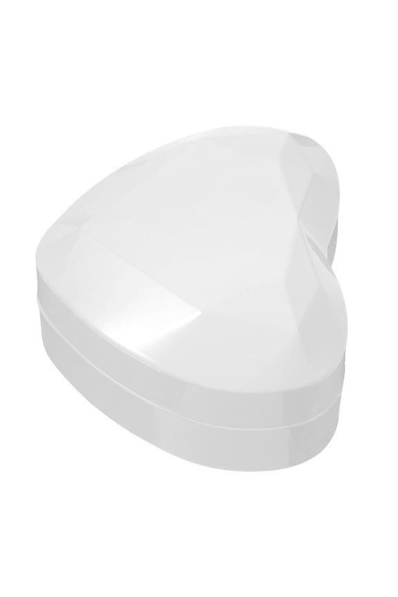 White Heart Shape Ring Box with LED Light for Wedding Proposal Elegant Plush Interior
