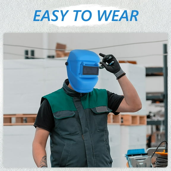 BESTYASH Welders Mask Welding Cover Blue PC Adjustable Fit for Professionals 1Pcs