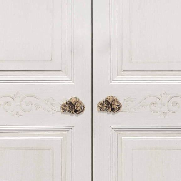 BESTYASH Whimsical Cat Brass Drawer Handles for Cabinets and Furniture Unique Golden Pulls for Home Decor 3.15 Inches