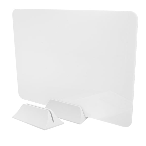 BESTYASH White Acrylic Desk Privacy Partition Panel Freestanding Portable Desktop Divider for Office and Home Use