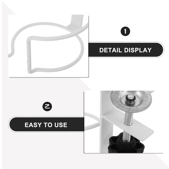 BESTYASH White Adjustable Desk Clamp Cup Holder - Secure Drink Holder for Office, Home, and Workspace Convenience
