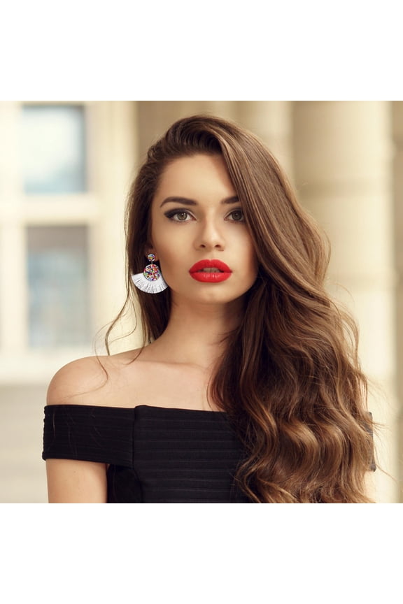 White Beaded Earrings for Women's Dangle Design with Glass Beads Ideal for Daily Wear or Special Occasions