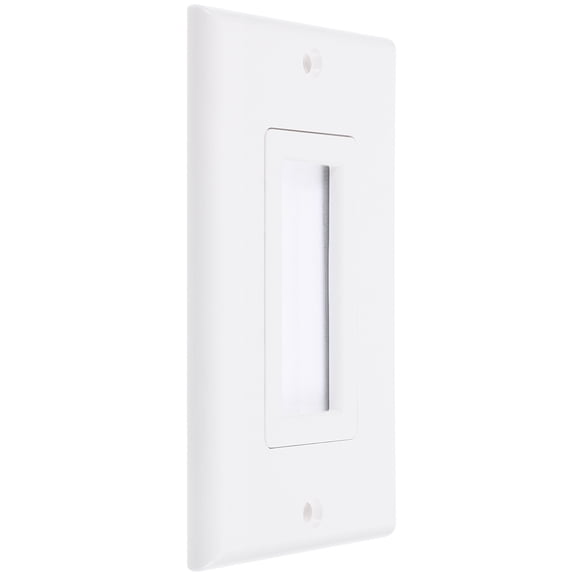 BESTYASH White Brush Wall Plate Cable Pass Through for Wall Cable Management with Durable ABS Material