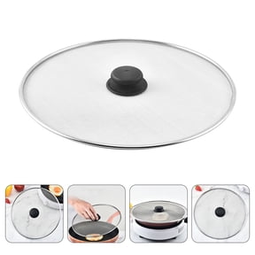 BESTYASH White Frying Pan Splatter Screen with Comfortable Handle for Cooking