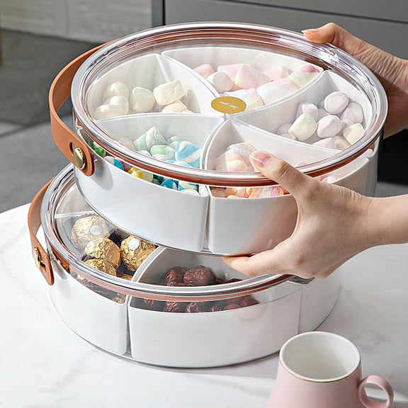 BESTYASH White Divided Serving Platter for Nuts Dried Fruits and Snack Presentation