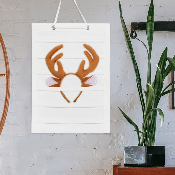 BESTYASH White Wall Mounted Felt Hair Clip Rack Organizer for Claws Bows and Accessories