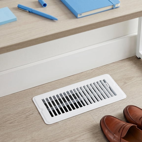 BESTYASH White Floor Register Vent Cover Metal for Home Hvac with Noise Free Flush Surface and Efficient Airflow