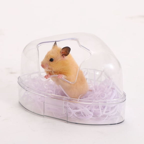BESTYASH White Hamster Sand Bath Box Small Pet Bathtub with Transparent Design for Guinea Pig and Rat Hideout
