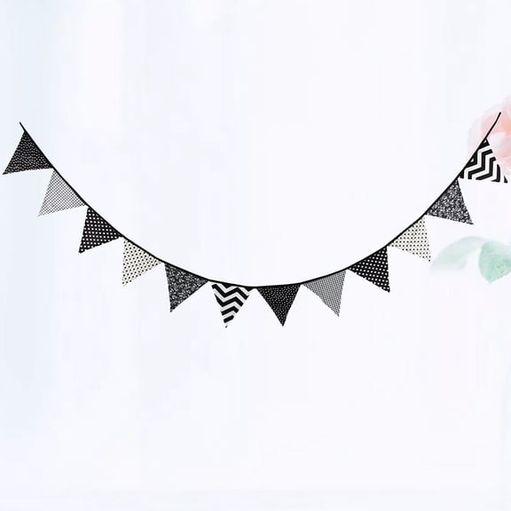 BESTYASH White Triangle Flag Tent Banner Hanging Decor for Indoor and Outdoor Decoration