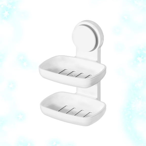 BESTYASH White Hard Plastic Soap Saver Dish with Removable Tray for Wall Mounting