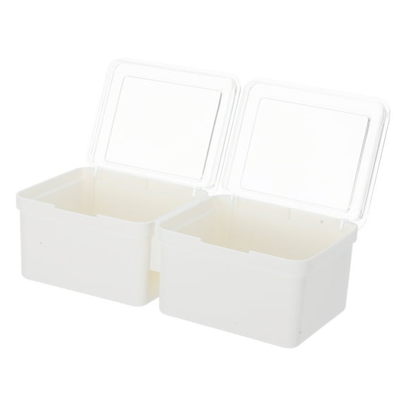 BESTYASH White Laundry Pod Holder with Clear Lid Plastic Storage Box for Laundry Room Organization