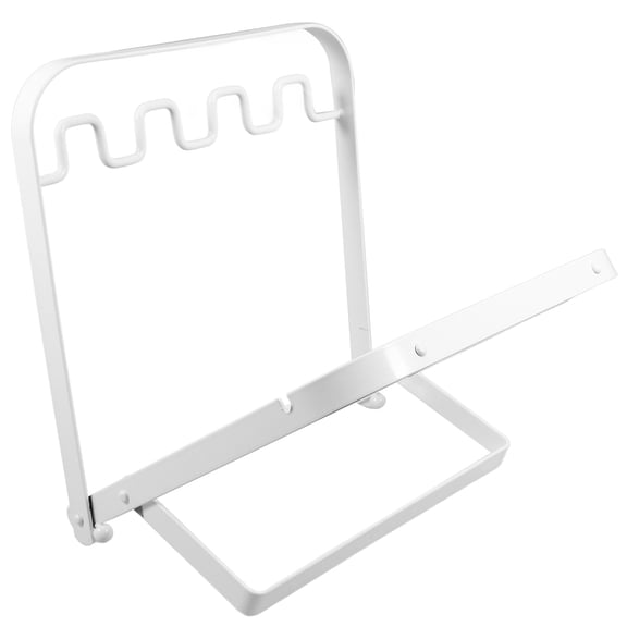 BESTYASH White Metal Trash Bag Holder Stand Foldable for Lawn Leaf Garbage Bags